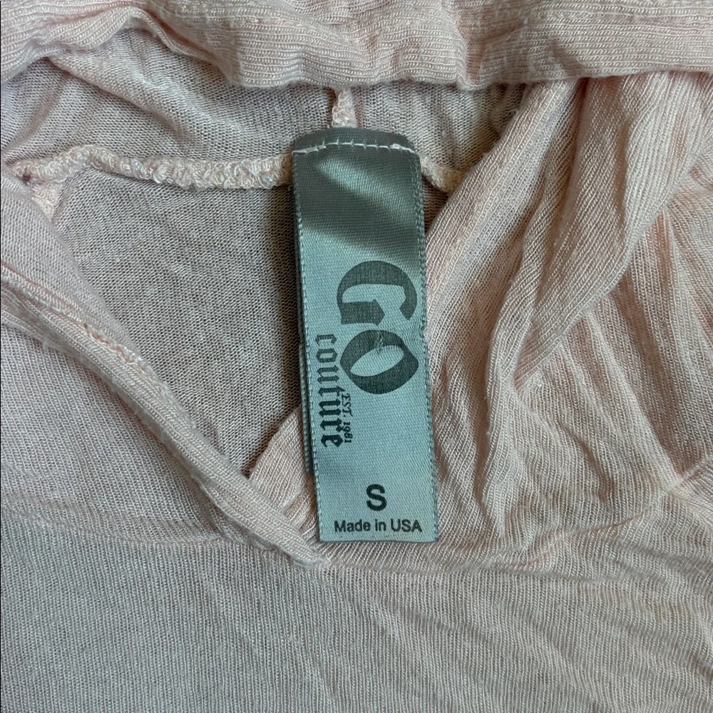 Pale Pink Lightweight Tissue Hooded Tee - S - Picture 8 of 10